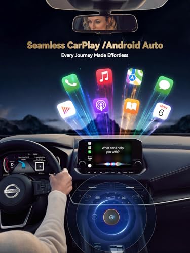 Image of 2026 Wireless CarPlay & Android Auto Adapter, 2-in-1 Mini Adapter for iPhone & Android, for USB-A /USB-C, Plug & Play, Fast Auto Reconnect, Low Latency