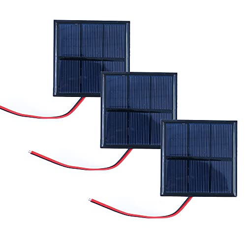 ZONADAH Lot de 3 mini panneaux solaires filaires 0,7 W 1,5 V Chargeur de batterie pour maison, projets scolaires, camping, pêche, randonnée, jardin Cover