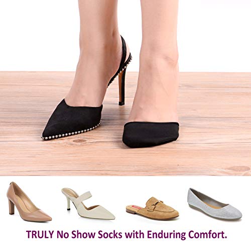 Image of Flammi 6 Pairs Ball of Foot Cushion Socks,Women's Toe Cover with Padding Toe Topper Liner Socks Non-Skid Bottom