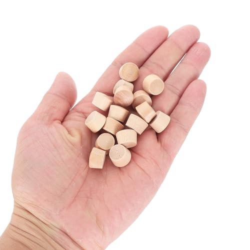 Image of uxcell 26Pcs Wood Button Plugs, 11.5mm /0.45 inch Flat Head Hardwood Screw Hole Plug Wooden Caps Buttons Wood Plug for Furniture Woodworking Craft Decor (13mm x 11.5mm)
