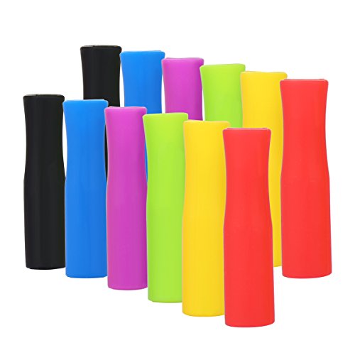 Silicone Straw Tips,Multicolored Food Grade Silicone Straw Tip Covers Fit for 8mm Wide Stainless Steel Straws And Glass Straws