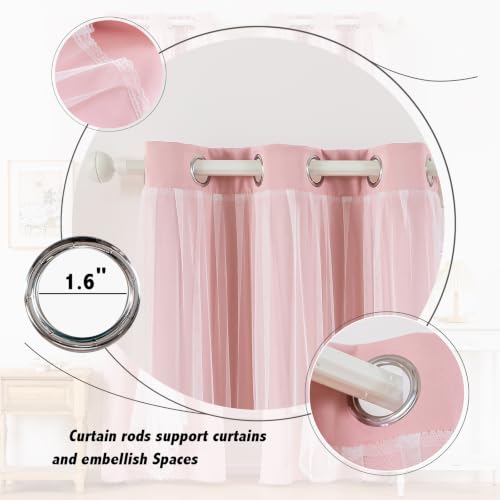 Image of Anytime Double Layer Blackout Curtains 2 Panels,35Wx95L,Blush Pink