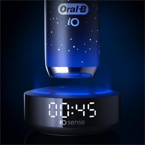 Oral-B iO Série 10 Brosse À Dents Électrique, Se Connecte à L'Application Mobile Oral-B, avec Technologie Magnétique iO, 3 Embouts, Étui de Voyage avec Fonction De Chargement, Noir