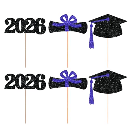 Graduation Toppers Para Ramos | Topper para tartas y pasteles | Para Cupcake para fiesta de graduación 2026, para comida, para mesa de comedor, para escritorio, para fiestas, para