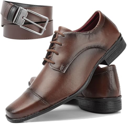sapato social masculino marrom cappucciono + cinto dupa face (cappucciono, BR, Adulto, Numérico, 43)