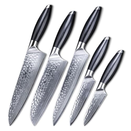 Set Cuchillos Cocina 5 Piezas Acero Inox Base