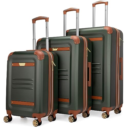 Vintage 3 Piece Expandable Hard Spinner Luggage Set