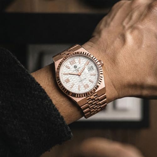 Image of Carlton London Rover Men Analog Watch, Round Dial, Stainless Steel Strap, Quartz Movement, 40 mm Case, Premium Wide Strap Design, 30M Water Resistant, Casual Formal Wear