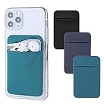 3-Pack-Phone-Card-Holder-Stretchy-Lycra-Stick-on-Wallet-Pocket-Credit-Card-ID-Case-Pouch-Sleeve-3M-Adhesive-Sticker-for-Back-of-iPhone-Samsung-Galaxy-Android-Smartphones-Dark-GreenBlue-GrayBlack