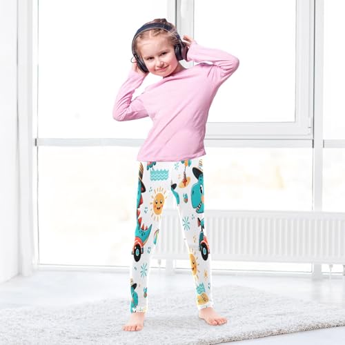 Bolaz Toddler Girls Leggings Printed Yoga Pants Leggings Dinosaur Driver for Kids4