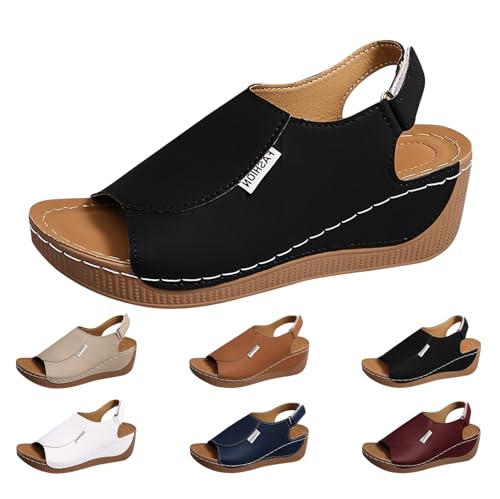 Sandales orthopédiques à plateforme de style vintage avec finitions soignées pour femme