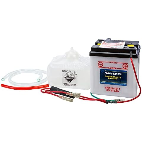 WPS Western Power Sports Conventional 6V Standard Battery with Acid Pack Cover