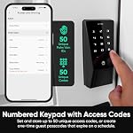 Wyze Serrure Palm: Verrure de porte intelligente pour la reconnaissance de la veine Palm – Entrée sans clé pour porte avant avec clavier, verrouillage automatique, double batterie, Wi-Fi, Alexa & Compatibilité Google, BHMA Certifié, IP53 Évaluation