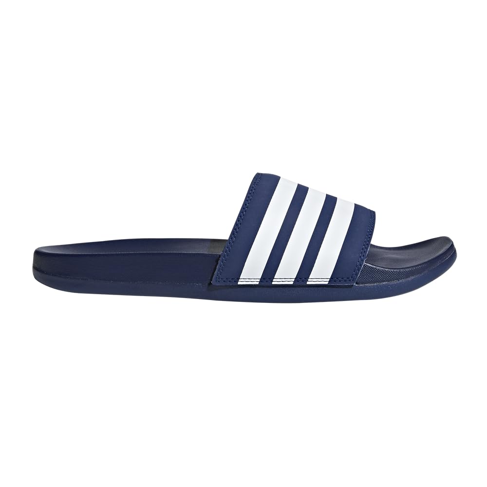 adidas Performance Men's Adilette Comfort Sandal, Dark Blue/White/Dark Blue, 11 M US