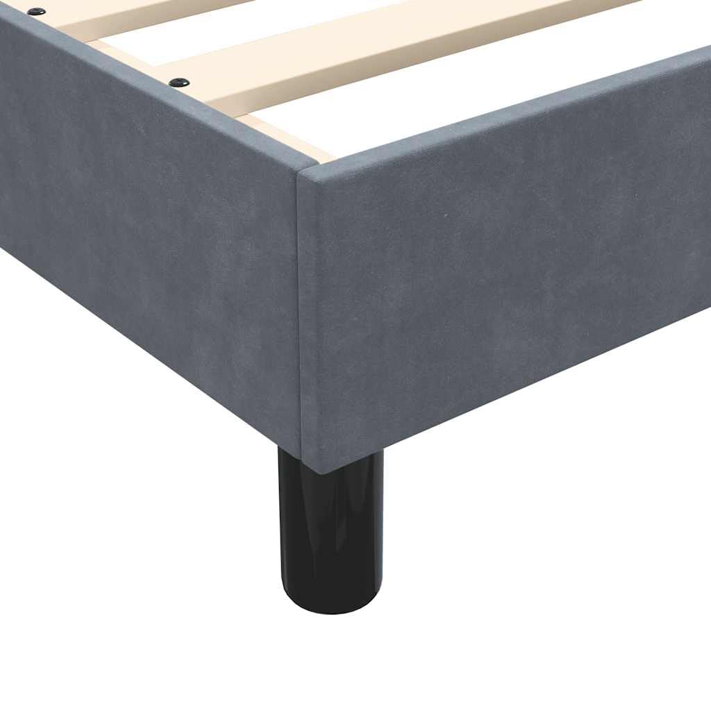 Dunkelgraues Bettgestell 120x220 cm, Samt-Polsterung, Robustes Lattenrost, modernes Design, stabil für Schlafzimmer, ohne Matratze, bequemes Platform Bed