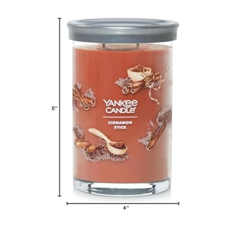 Image of Yankee Candle Signature Large Tumbler Candle, Cinnamon Stick, Scented Candle, 20 oz, 2-Wick, Premium Plant Wax Blend, Over 60 Hours Burn Time