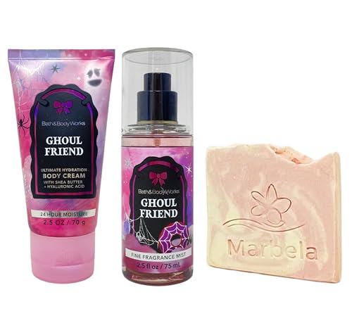 Bath & Body Works Ghoul Friend Mini Body Cream and Mini Fragrance Mist Duo Set with a Himalayan Salts Springs Sample Soap - Travel Size