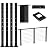 Muzata 4Pack Cable Railing Post Black Square Weldless Flat top 36’’x2’’x2’’ Stainless Steel Pre-Drilled for Wood Concrete Surface Mount Deck Balustrade Invisible PS02 BH4S, PT1 PT2 PT6