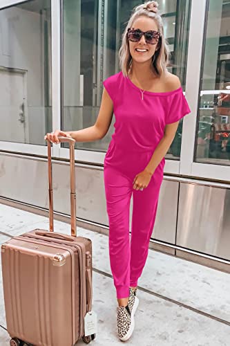 Image of PRETTYGARDEN Jumpsuits for Women 2026 Summer Dressy Off Shoulder Romper Spring Vacation Travel Lounge Outfits Clothes