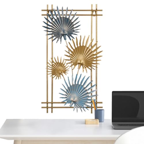 Hoja de Metal Decoración de Pared Dorada 3D Arte Mural para Apartamento Moderno