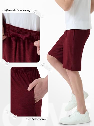 qwe 5 pack boys athletic shorts kids youth basketball with pockets dry-fit active soccer gym shorts