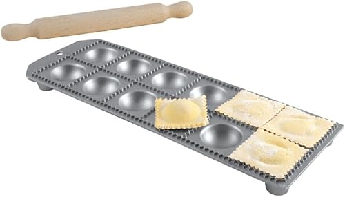 Eppicotispai Ravioli redondo de aluminio de 12 agujeros con rodillo