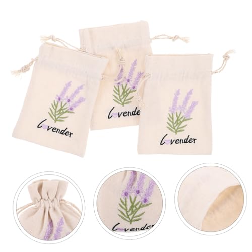 Bolsas de lienzo con cordón lavanda 10 pcs miniatura 7