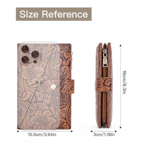Image of GOIACII Women's Wallet RFID Blocking Leather Trifold Credit Card Holder