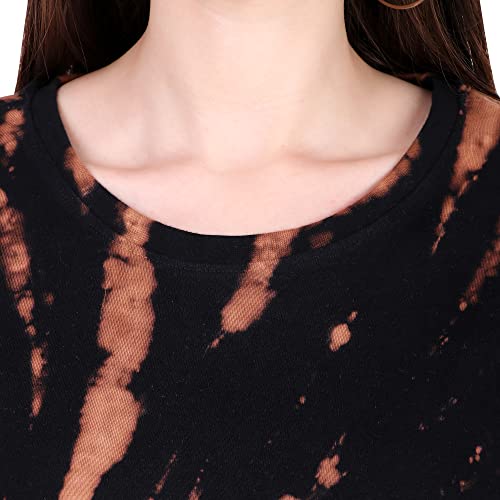 Image of Stories.Label Women's Tie Dye Printed Cotton Tshirt in Ribbed Neck, Regular Fit Half Sleeves Tops for Girls Stylish (Size S - 5XL)