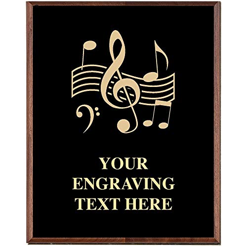 Music Plaques, Custom Engraved Music Note Trophy Plaque Award, Great Customizable Musical Awards Prime
