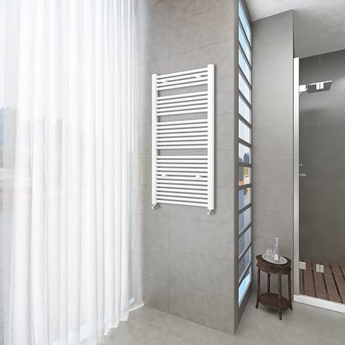 Aica Sanitarios Radiador Toallero de Agua, Calentador de baño, Conexiones 1/2' Suministrado (Blanco, 1200x600 mm)