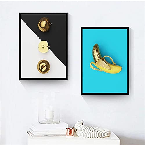 Toile peinture or fruit abstrait affiche moderne minimaliste 70x100cm pour déco salon