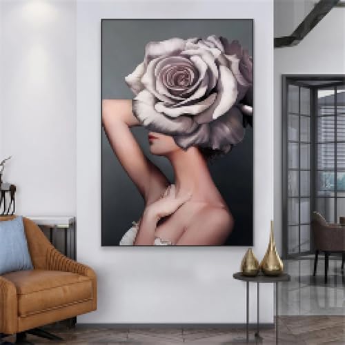 Tableau abstrait femme dorée pour salon moderne et chic - 2