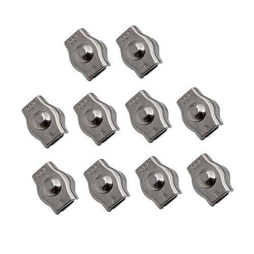 NAMOARLY De Clip De Alambre De Acero Inoxidable 304 Para Cuerda De Acero 3mm Abrazadera Práctica y Duradera Para Sujetar Cables y Cuerdas