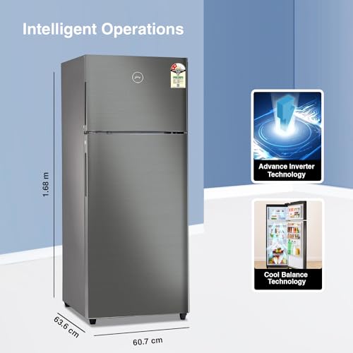 Image of Godrej Edge 294 L 2 Star With 95%+ Food Surface Disinfection with Nano Shield Technology Inverter Frost Free Double Door Refrigerator Appliance (RT EONVALOR 310B 25 RCIM JT ST, Jet Steel)