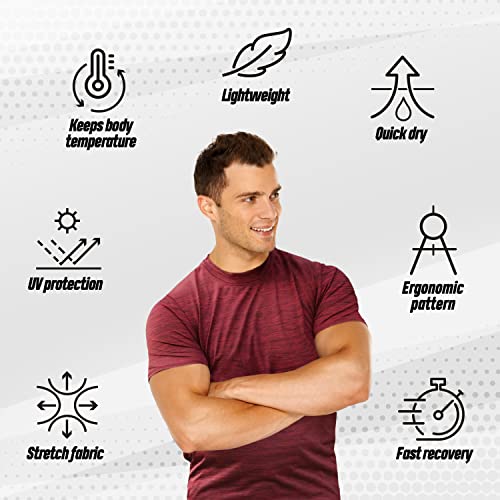 Spx [5 Pack] Men’s Dry-Fit Active Athletic Crew Neck T Shirts Running Workout Gym Tee Top, X-Large #TOP2