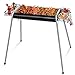 VAZILLIO Barbecue a Carbonella Portatile per 6-10 Persone, Barbecue & Griglia in Acciaio Inox Rinforzata, 2 Altezze Regolabili, Barbecue a Carbone Staccabile per Picnic, Viaggi, Giardino, Campeggio