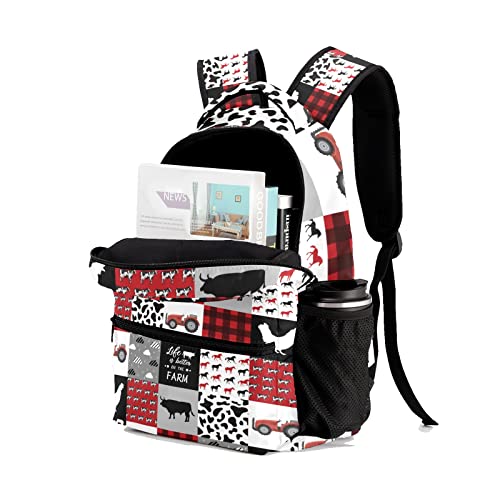 Farm Animals Cars Personalized Kids School Backpack Custom for Boys Girls Primary Daypack School Bookbag Travel Bag4