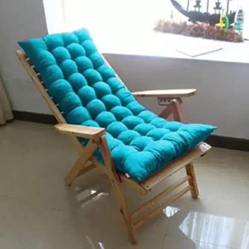 Image of Super Comfy Long Rocking Chair Cushion /Bench Back Seat Pad Cotton Handmade Quilts (Sky Blue -18 x 50 Inch)