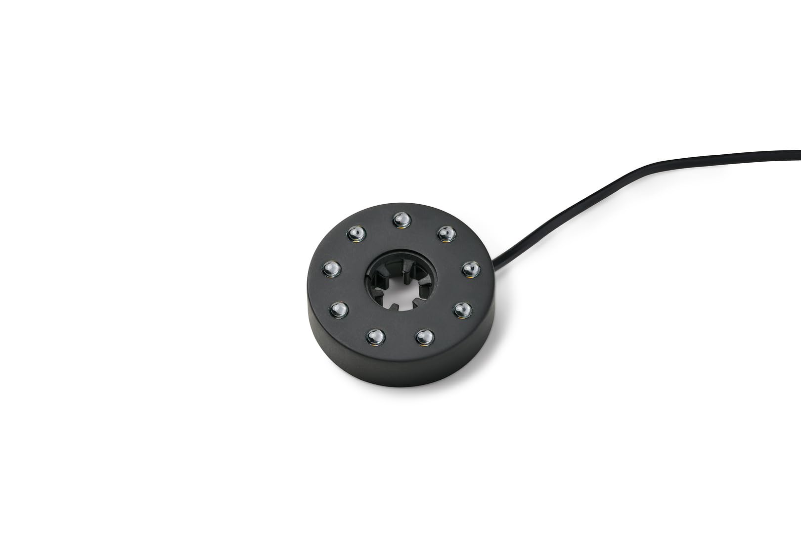 Pontec PondoStar Anneau LED Compact Noir – Éclairage sous-​Marin (IP68), LED Blanc Chaud, étang, Jardin, Anneau Lumineux pour Jeux d'eau