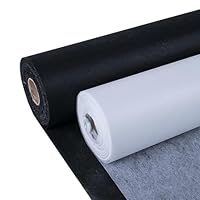 Nähmit - Aufbügelbare Vlies - Einlagestoff - leichtes Gewicht (30g/m²) 90cm breit - 2 Meter Vliesstoff (weiss)