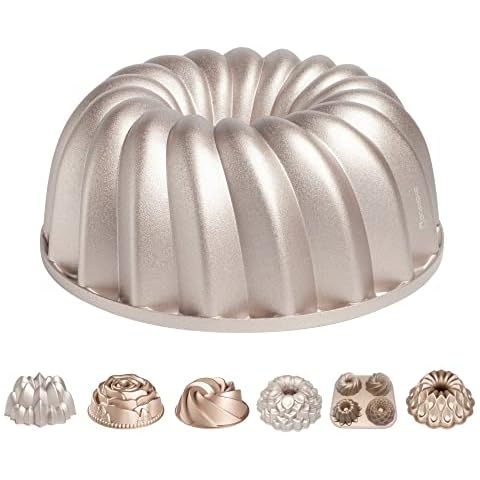 Erreke Cake Tin, Non Stick and Highly Durable Cast Aluminium, Rose Gold, 24cm Diameter, 2.5 Liter Capacity, Cake Mould (Classic) Cover