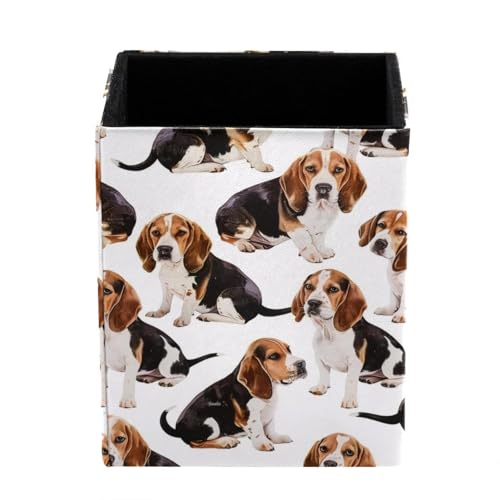 KikandKo Pen Pencil Holder for Desk, Cute Beagle Dogs Desk Pen Organizer Desktop Supplies and Accessories for Women Girls, Pen Cup Pencil Caddy for Office Home Art Supply