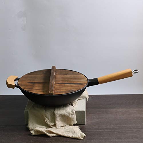 Master Star Wok de Hierro Fundido con Tapa de Madera miniatura 2