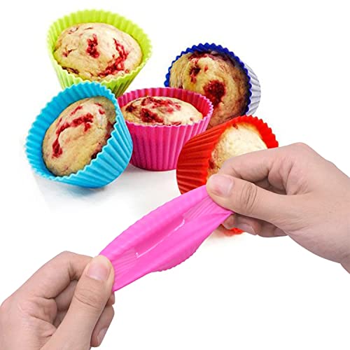 Forma de Silicone para Cupcake Livre de BPA, Antiaderente Forneável e Air Fryer- Forminha para Cupca
