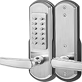 Elemake Keyless Entry Door Lock, Mechanical Lock with Keypad, Security Digital Code Combination Door