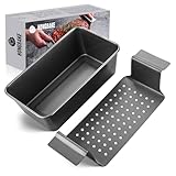 Molde para pan de carne con bandeja de drenaje HONGBAKE Sartén antiadherente saludable con inserto que drena la grasa molde perfecto para hornear para reducir la grasa y mejorar el sabor gris espacial
