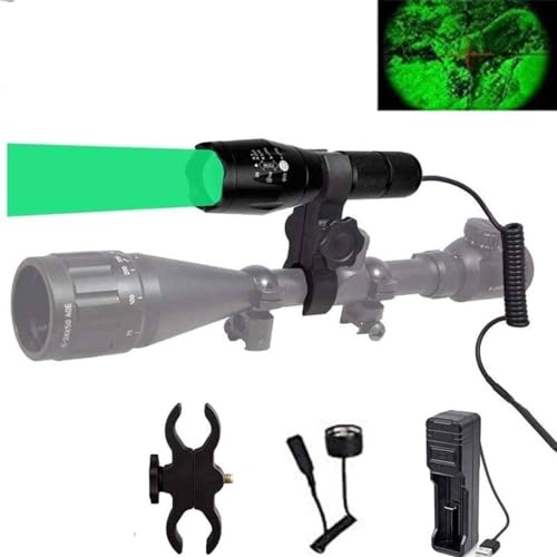 XLENTGEN 300 Yard Green Hunting Light Kit Zoomable Rechargeable with Switch - image 1