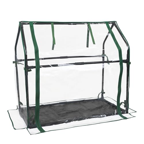 Gardzen Mini Greenhouse with Waterproof Base, Indoor/Outdoor Tabletop Greenhouse for Seed Starting, Plant Protection, Gardening & Winter Shelter, 36.2'(L) x18.9(W) x33.3(H)