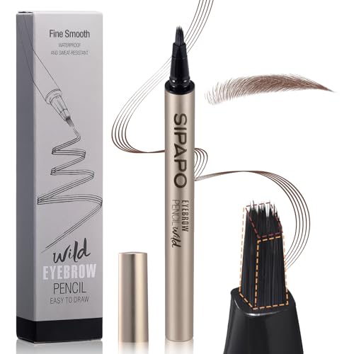 Microblading Brow-Fection Eyebrow Pen – Waterproof Smudge-Proof Liquid Eyebrow Tattoo Pen for Hair-Like Strokes, Long-Lasting Precision Eyebrow Pencil for All-Day Wear(02 Honey Tea Brown) -  Hegafoo